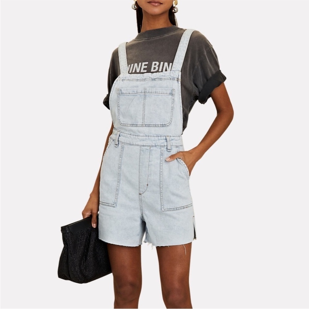Weworewhat slit overall shorts
